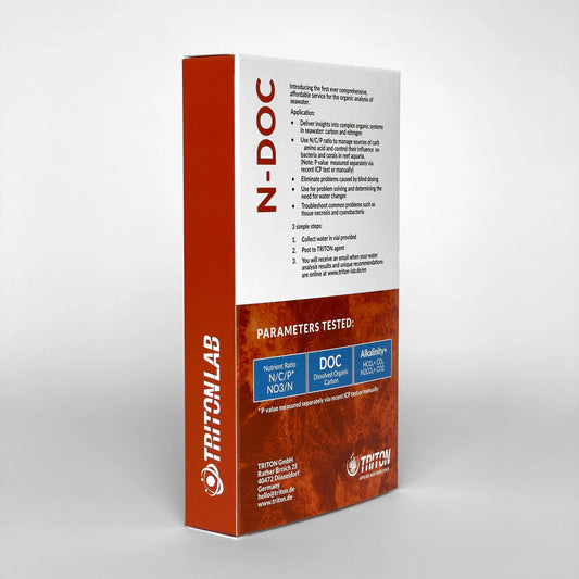 TritonLab N-DOC seawater test kit box for nutrient, DOC, and alkalinity analysis