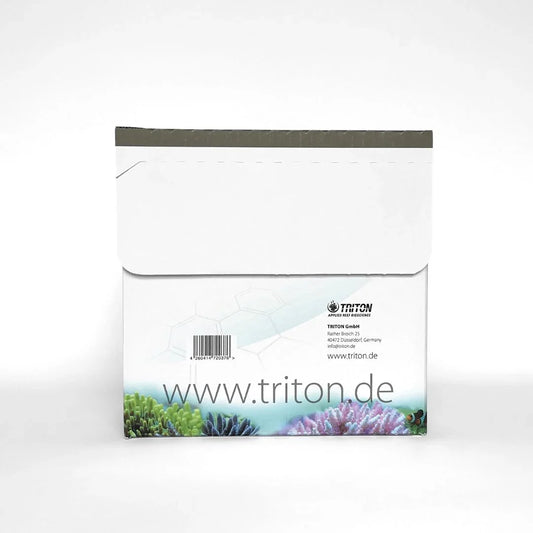 Triton box packaging with corals and marine theme, suitable for aquarium products